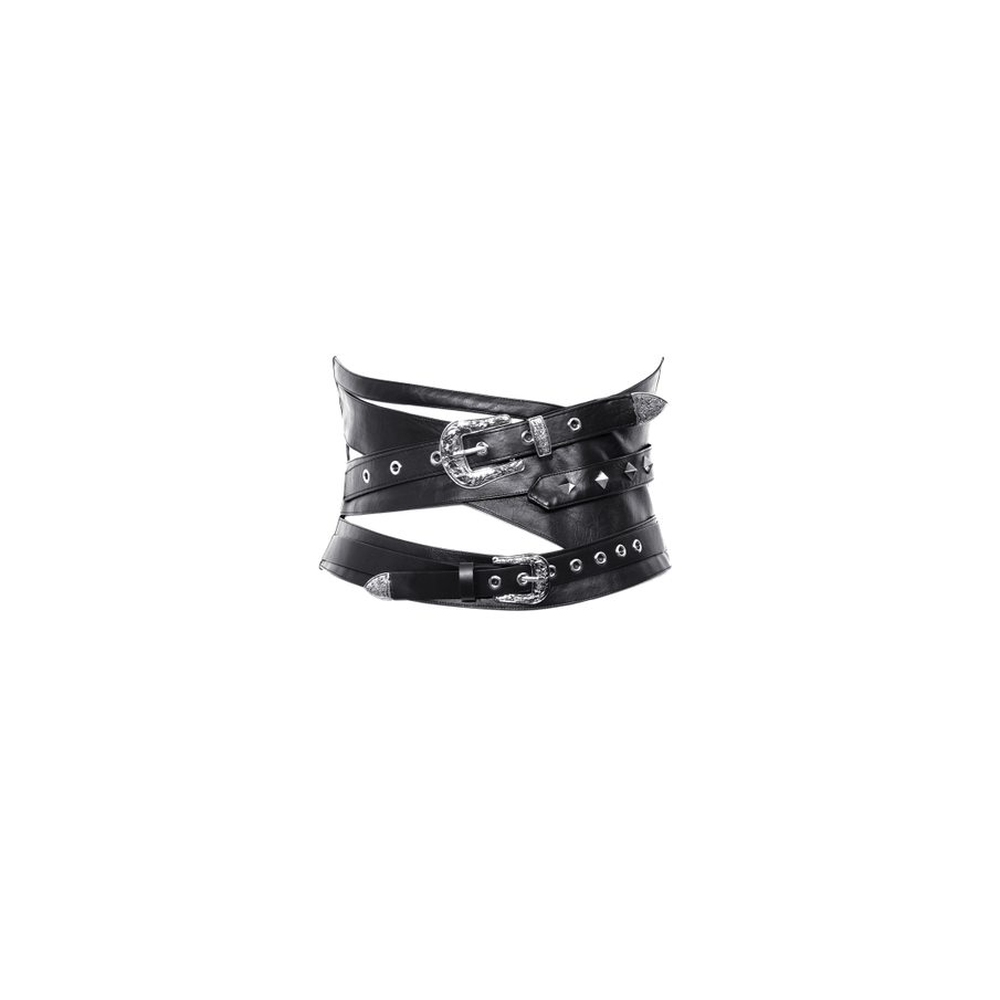 Dark in Love - Punk metal buckle bandage Taille riem - Zwart